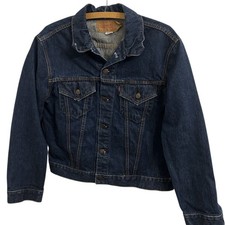 SIZE 46 1960s BIG E Levis Jacket Type 3 Trucker Style Vintage Indigo Denim 60s