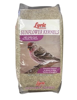 Lyric Sunflower Kernels Bird Seed Food Black Contains No Shells 25 lb. Weight