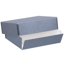 Lineco Museum Archival Drop-Front Storage Box, Acid-Free, Gray, 23 x 31 x 3"