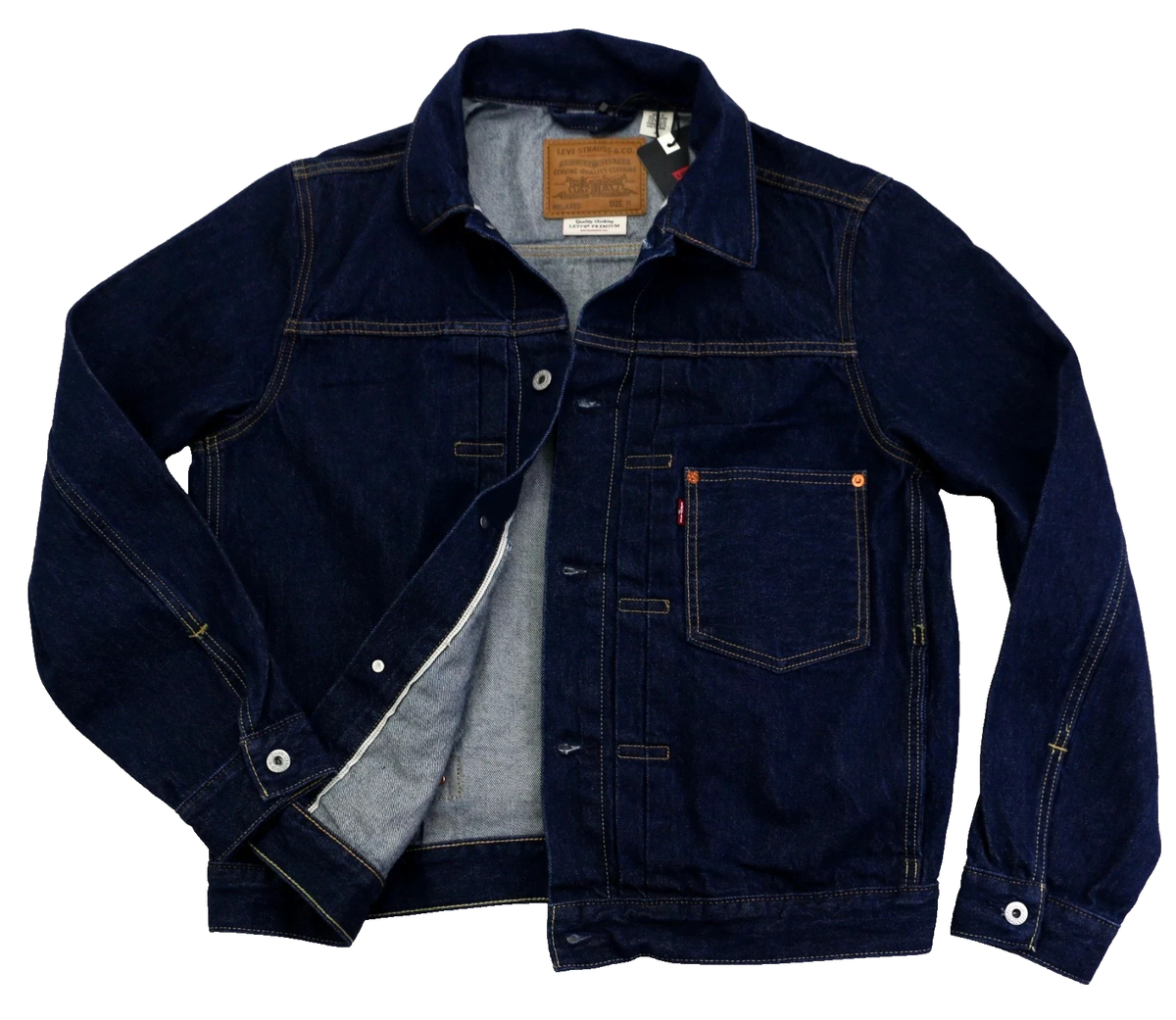 Levi's Type 1 Denim Jacket Selvedge Trucker 100% Cotton Men's Size
