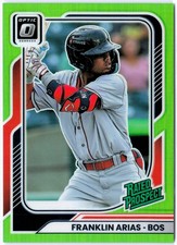 2026 Donruss #163 Franklin Arias (001/149) Rated Prospect Optic Lime Green Prizm