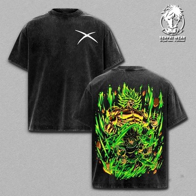 Vintage Broly Dragon Ball Z Washed Anime Graphic Tee Unisex Shirt Gift 80s Retro