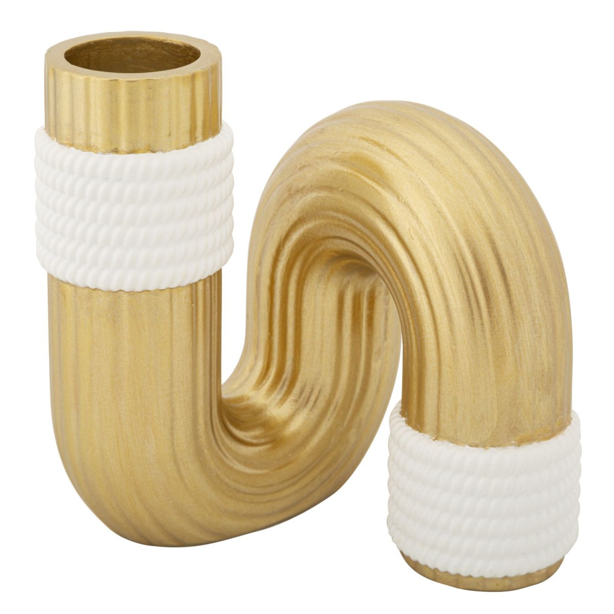 Vase design en résine dorée Bann 12cm objet décoratif haut de gamme