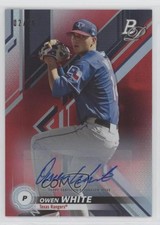 2019 Bowman Platinum Wal-Mart Top Prospects Red Foil 2/10 Owen White Auto 1b3
