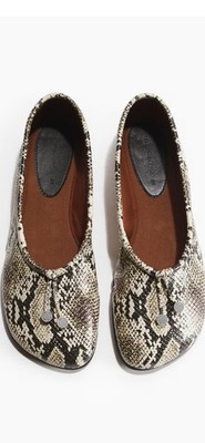 Stella McCartney x H&M Snake Print Ballet Flats Bow Slip-On US 7 EU 38 Beige
