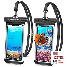 Waterproof Phone Pouch-2 Pack IPX8 Waterproof Phone Case for iPhone 16 Black