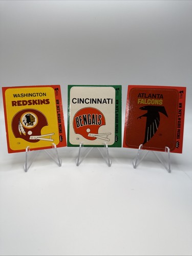 1970's Fleer NFL Hi-Gloss Patches Lot of 3 Bengals Redskins Falcons