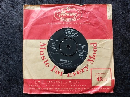 JOHNNY PRESTON : RUNNING BEAR / MY HEART KNOWS. UK 1960 ORIG 7" SINGLE VGC