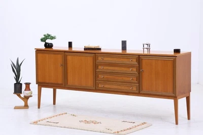 Vintage Nussbaum Sideboard 60er Jahre | Mid Century Anrichte mit Schubladen & Fä - Bild 1 von 4