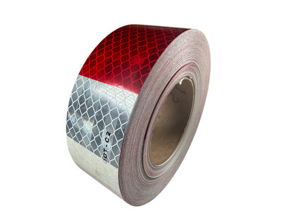 3M 913-326 2'' W x 50 Yard Acrylic Red/White Trucks and Trailers Reflective Tape