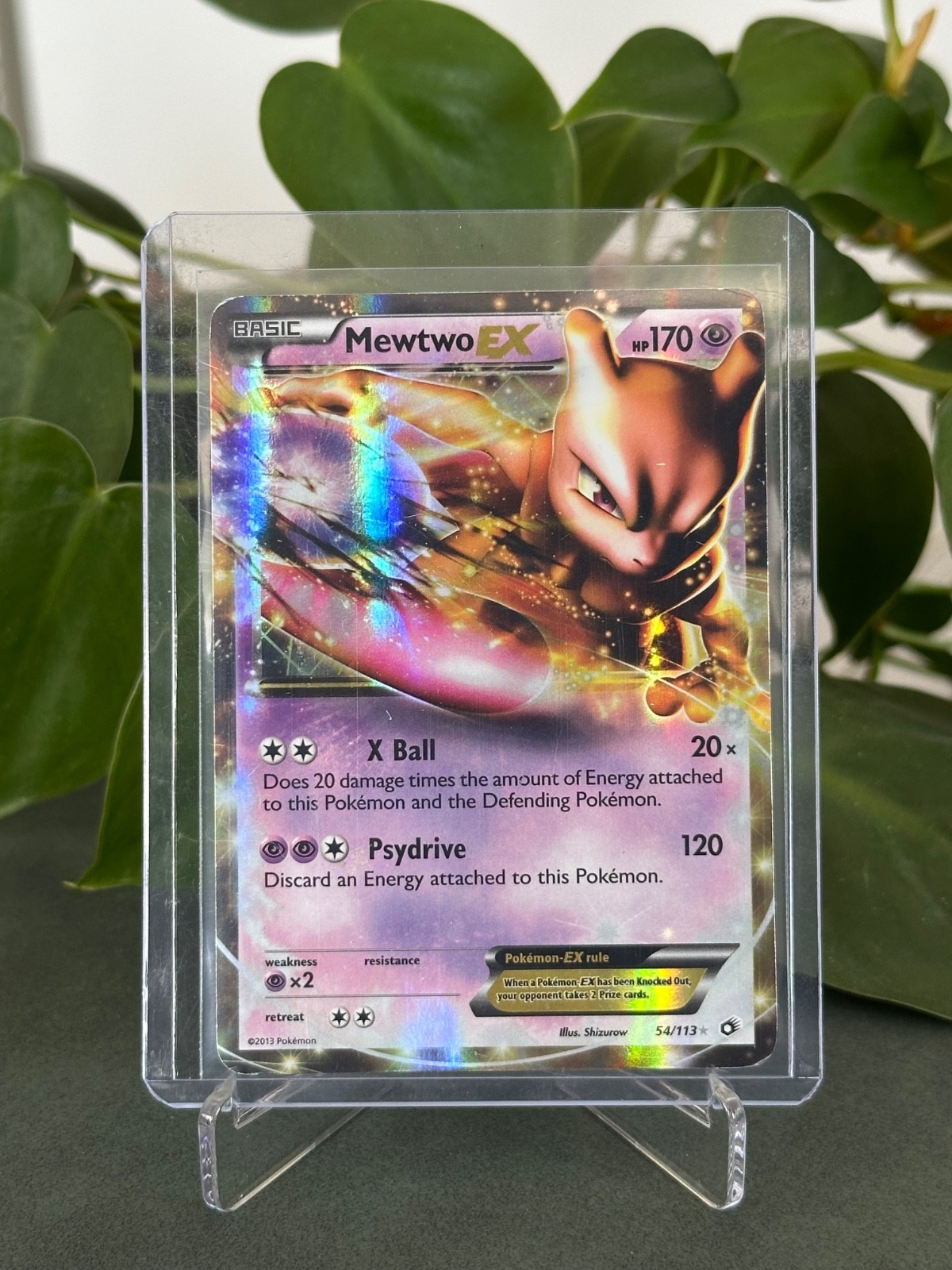 Pokemon card Mewtwo EX 54 Holo 2013 Next Destinies MP/LP