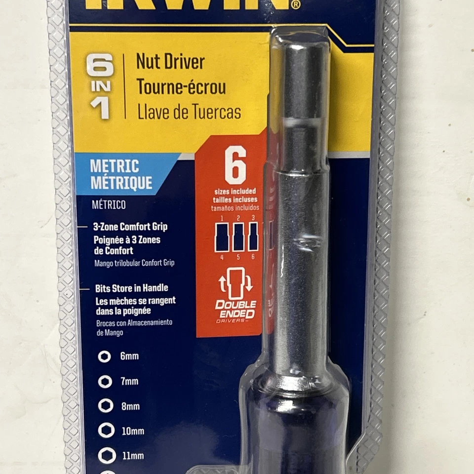 Irwin Tools 6 In 1 Metric Nut Driver Multi Bit Tool With Comfort Grip - Image 3 of 4