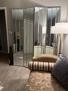 Henredon Four-Panel Beveled Mirror Room Divider