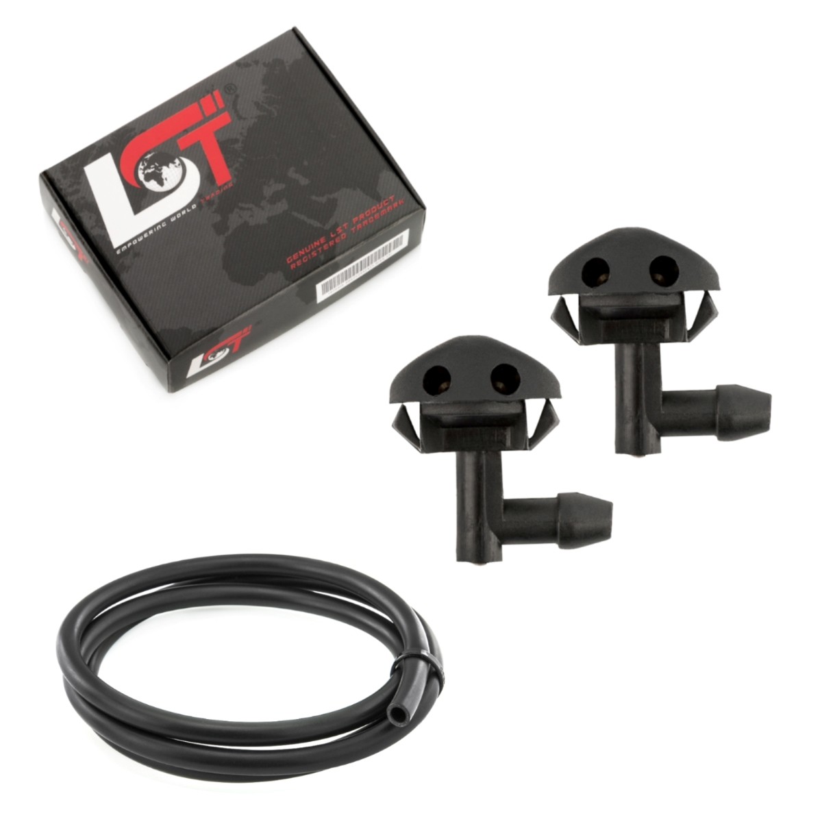 2X Windshield Washer Spray Nozzle Front + Hose For Opel Astra F