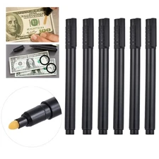 6 Smart Money Counterfeit Detector Tester Marker Pen Use On Fake Bills Checker !