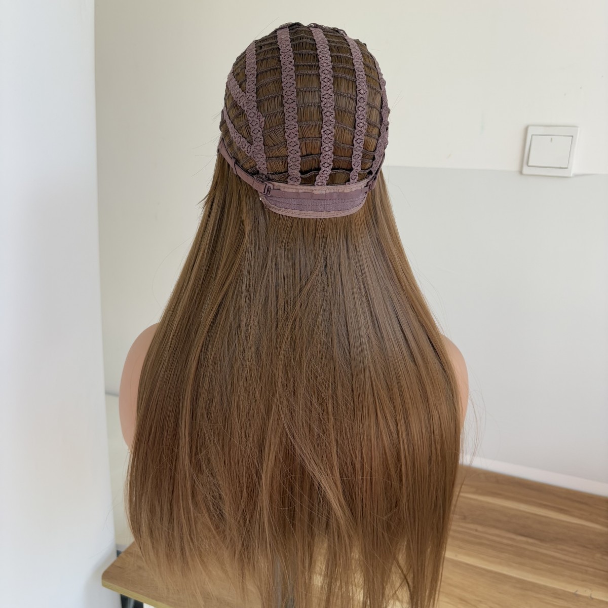 Cosplay Wig With Bangs Brown Synthetic Hair Heat Resistant Long Straight