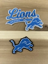 Set Of 2 Detroit Lions Embroidered Iron/Sew On Patch NFL Team - Free Shipping