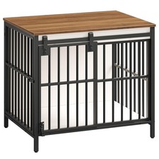 Dog Crate Furniture with Sliding Barn Door, Dog Kennel Indoor for Small/Mediu...