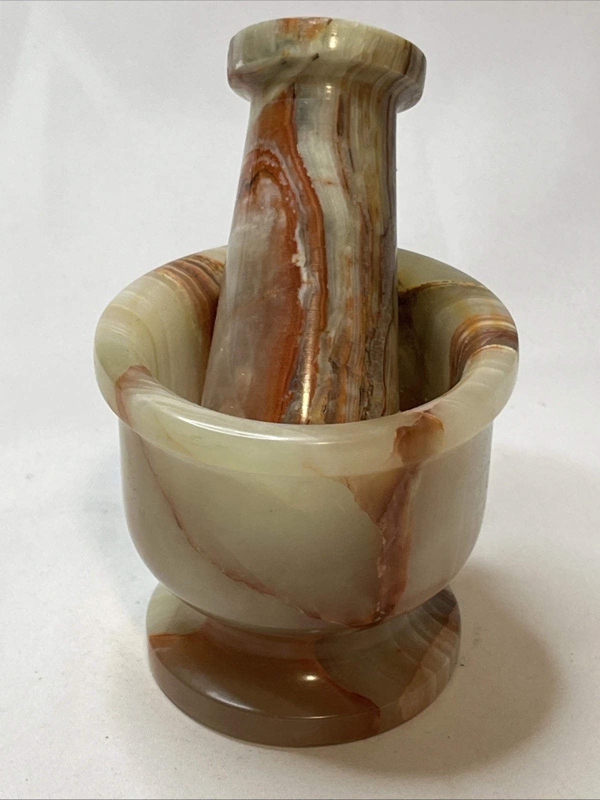 Natural Onyx Marble Mortar & Pestle Set Apothecary Kitchen Herb Grinder