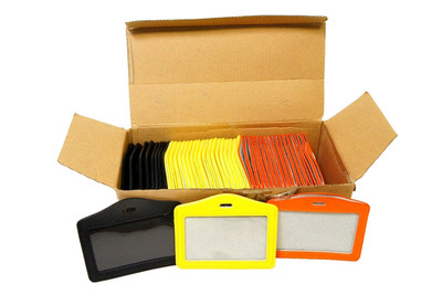 LOT 46 ID Card Credit Card Badge Holders Leather Wallet Work Office Lanyard 