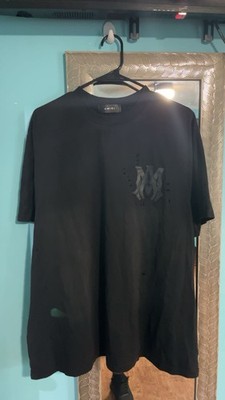 AMIRI Men's Black Logo Crew Neck Short Sleeve T-Shirt Solid Regular Size L
