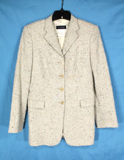 VTG PIAZZA SEMPIONE Beige/Blue WOOL ALPACA BLEND Button-Up BLAZER/JACKET Sz XS
