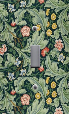 WILLIAM MORRIS LEICESTER GREEN GOLD IMAGE 01 Light Switchplate Wall Outlet
