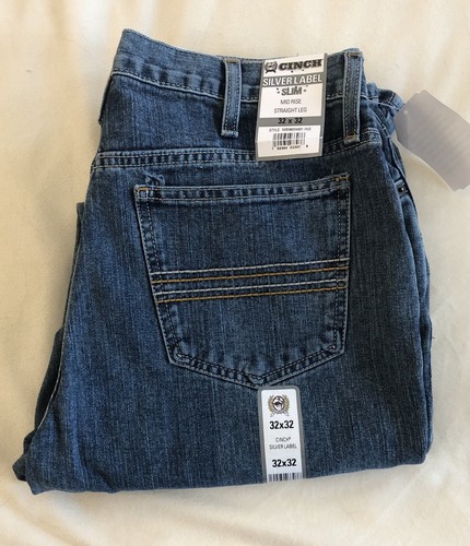 Cinch Men's Slim Fit Silver Label Medium Stonewash Jeans 32x32 MB98034001 - Picture 4 of 9