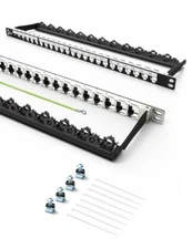 0.5U 24Port Blank Keystone Patch Panel 19-inch Rackmount&Wall Mount Shielded ...