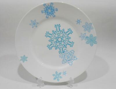   Corelle WINTER MAGIC 10 3/4'' DINNER PLATE *Christmas Snowman Blue Snowflakes