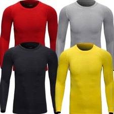 Men Cycling Base Layer Bicycle Long Jersey Sports Running Shirt Moisture Wicking