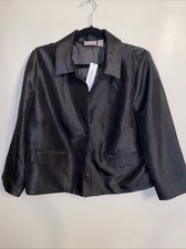 Chico s Black Snap Front Jacket Size 1