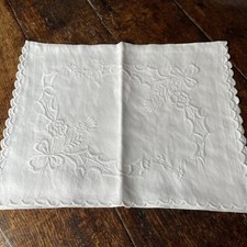 vintage white cotton nightdress case embroidered