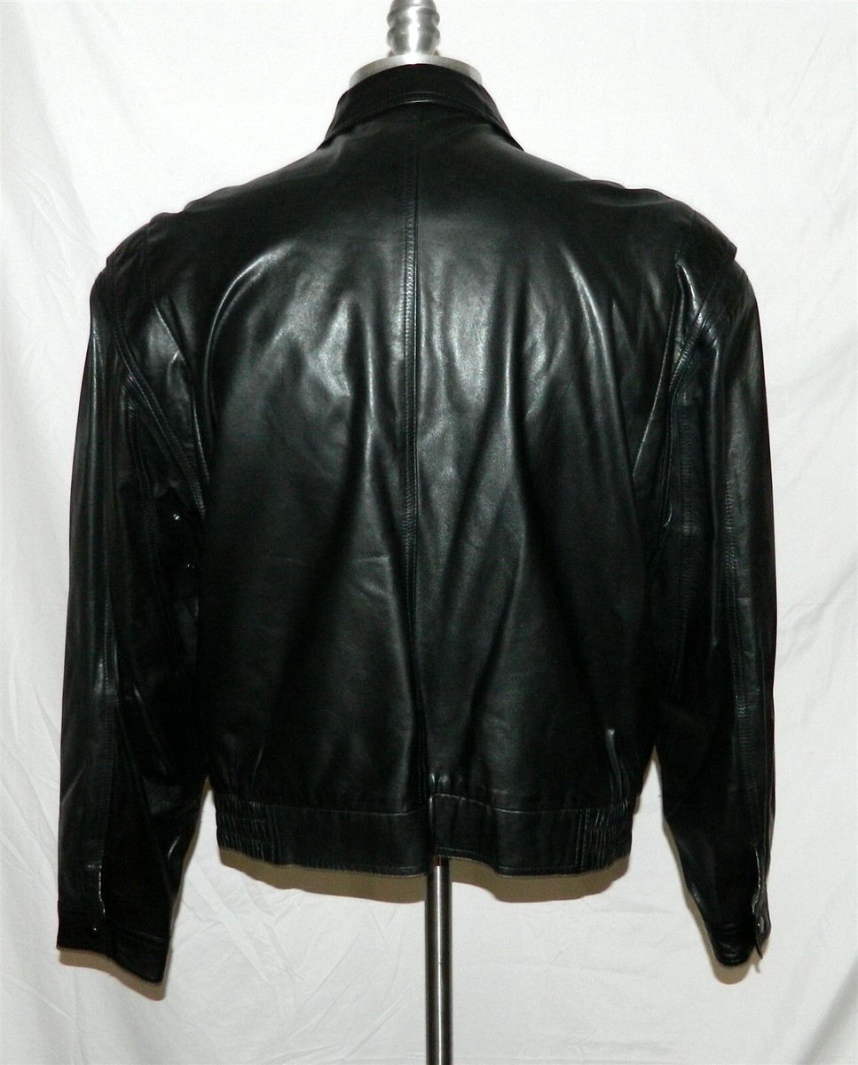 vintage usa製 レザージャケットneiman marcus Neiman Marcus Black 100% Leather Jacket Full Zip Size 44 | eBay