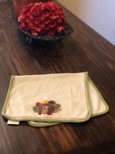 Thanksgiving Bib Burp Cloth Pottery Barn Kids Turkey Appliqu Cotton