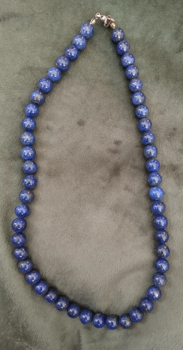 Collier Vintage Boules Lapis-lazuli Bleu - Occasion - Bijou Ancien En Pierre Naturelle