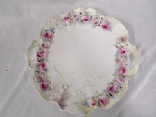 R. S. Prussia  -  Pink Roses Pattern  -  11 1/2" Plate