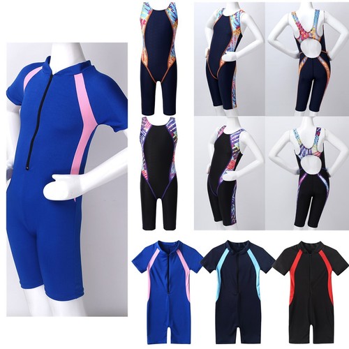 Jungen Mädchen Badeanzug UPF 50+ UV Schutz Kurzarm Surfen Badeanzug - Bild 1 von 53