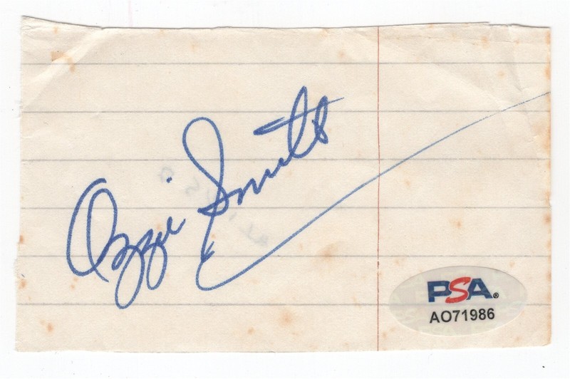 OZZIE SMITH Signed Cut ST. LOUIS CARDINALS PSA/DNA HOF AUTO
