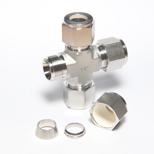 HFS(R) Compression Tube Fitting, 4 Way Cross, 1/2" Tube OD Stainless Steel 316 - Bild 2 von 5