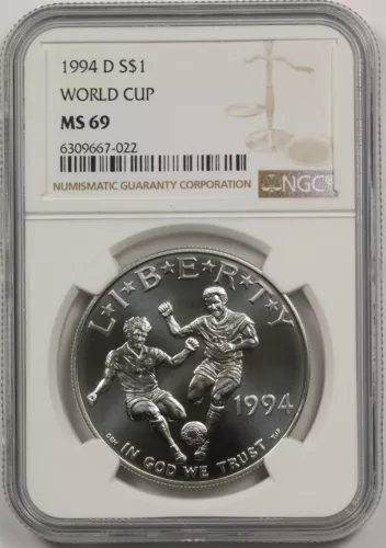 1994-D World Cup $1 NGC MS 69 Modern Commemorative Silver Dollar