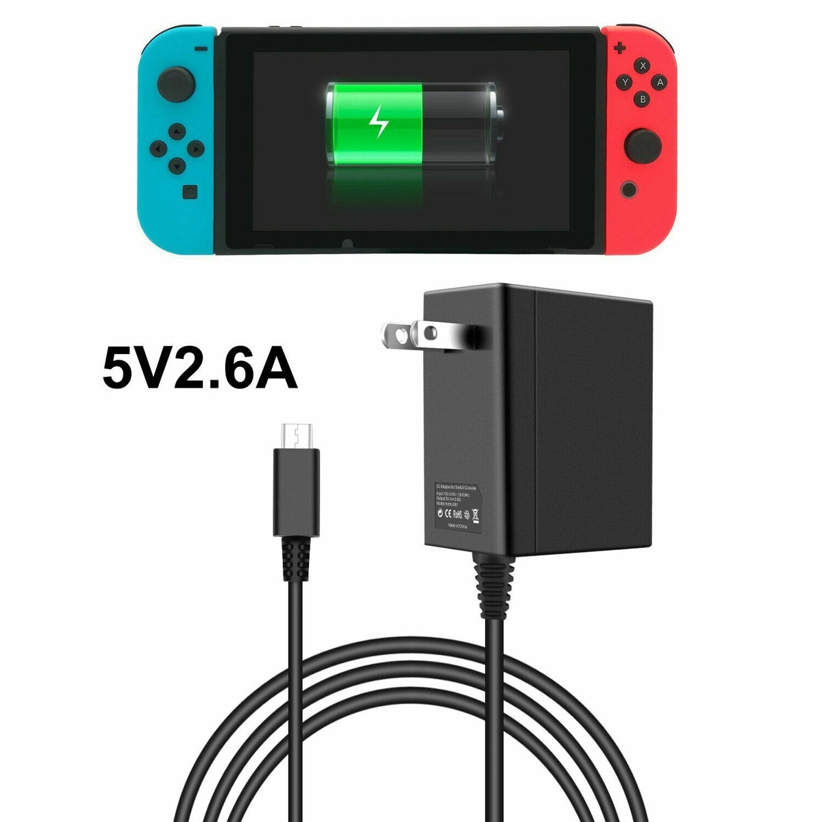For Nintendo Switch AC Power Supply Adapter Home Wall Travel