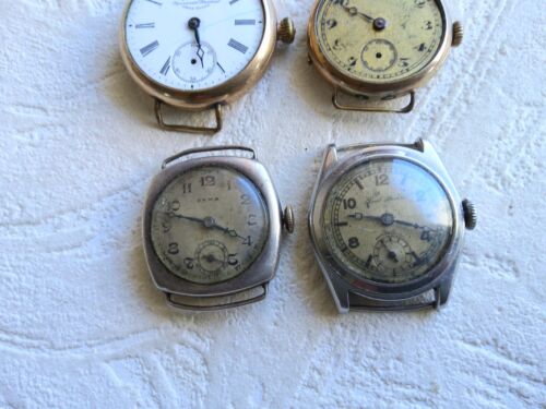 Lot of military trench watches : Cyma silver, Avon, Buzza Bros Owen + Paul Buhre - Picture 1 of 8