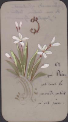 BEAUTIFUL HOLY CARD SANTINI HAND PAINTED PIOUS IMAGE ON RHODOID - SNOW DRILL 