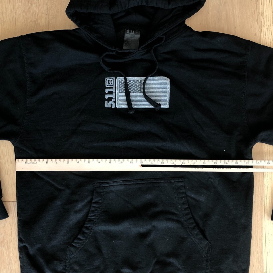 5.11 Tactical Hoodie Adult Large Black USA Flag Military Patriotic