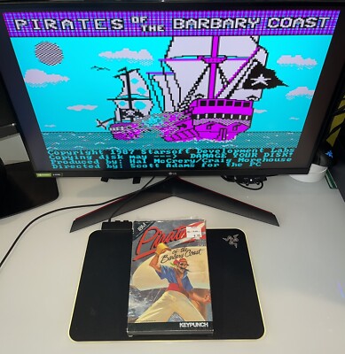 1987 Pirates Of Barbary Coast Keypunch Software IBM PC 5.25 Floppy Disk Big Box