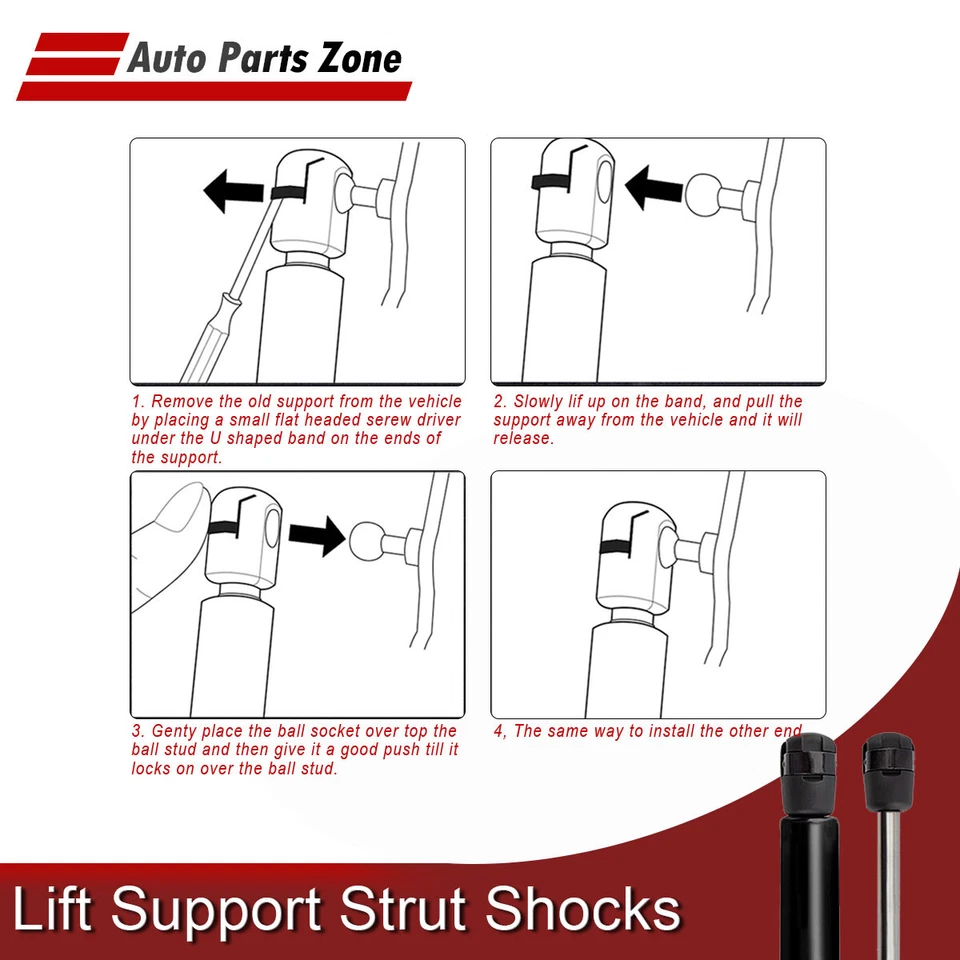 Amortiguadores de puntales de gas con soportes de elevación de maletero 2 piezas para Pontiac G5 2007-2009 | cupé base Foto 3 de 4
