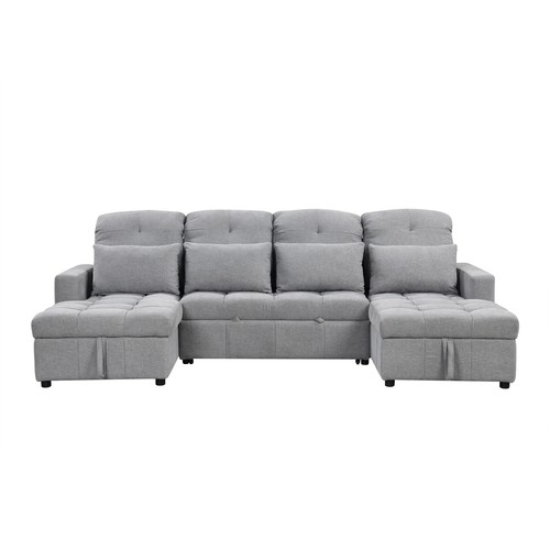 110.2" Oversized U-shaped Sofa Versatile Sectional Sofa Pull-out Sofa Bed with D - Picture 9 of 12
