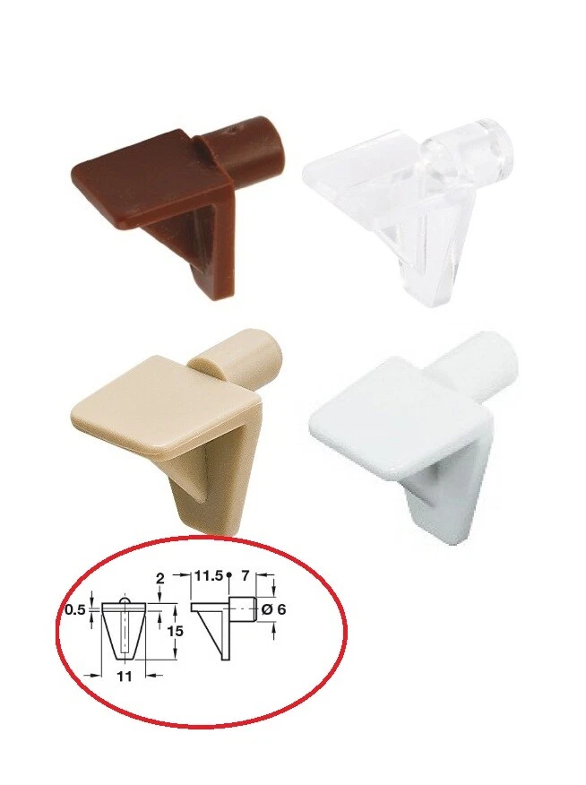 12 METAL SHELF SUPPORTS PINS PEG PLUG IN 4,5,6,7MM HOLE KITCHEN CUPBOARD CABINET - image 3 of 4