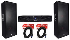 Crown Pro XLi1500 900w 2 Ch DJ/PA Power Amplifier Dual 15  3-Way 8-Ohm Speakers
